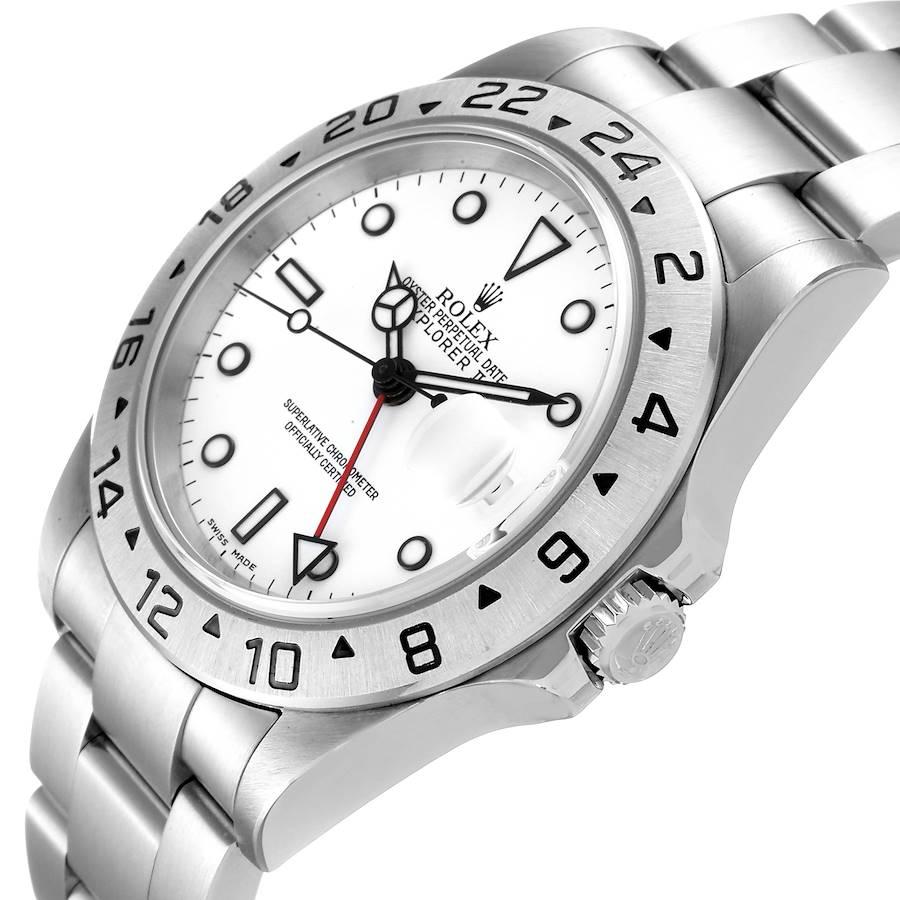 Rolex Explorer II White Dial Steel Mens Watch 16570 Box Papers For Sale 1