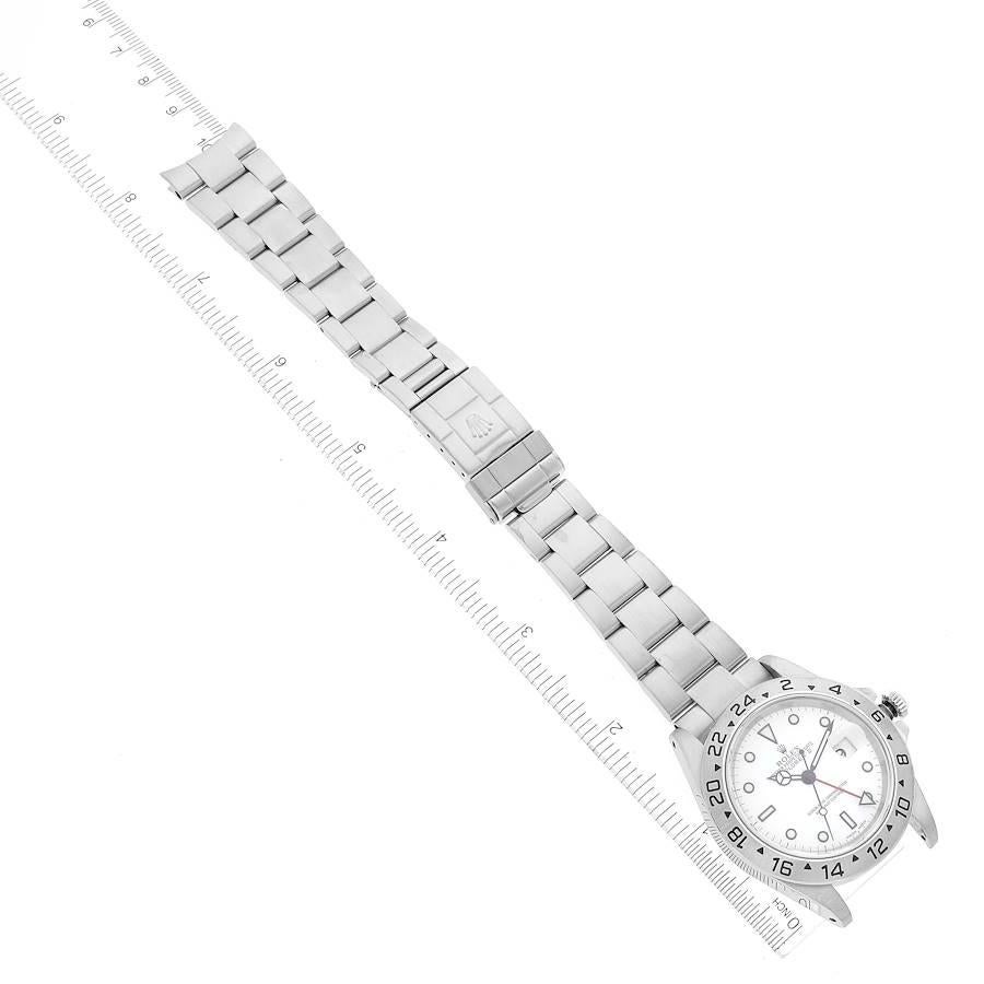 Rolex Explorer II 40mm Weißes Zifferblatt Stahl Herrenuhr 16570 im Angebot 7