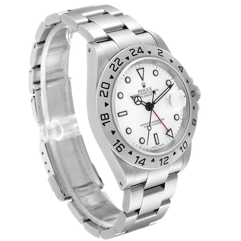 Rolex Explorer II White Dial Steel Mens Watch 16570 For Sale at 1stDibs