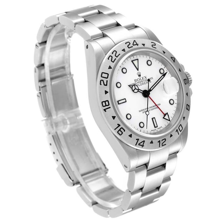 Rolex Explorer II 40mm White Dial Steel Mens Watch 16570 For Sale at ...