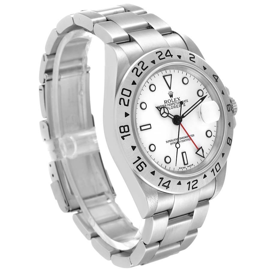 Rolex Explorer II White Dial Steel Mens Watch 16570 at 1stDibs