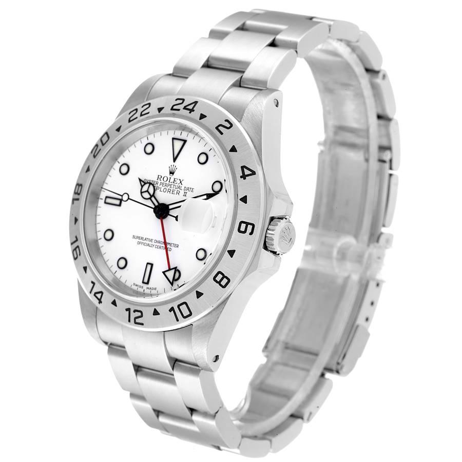 Rolex Explorer II 40mm Weißes Zifferblatt Stahl Herrenuhr 16570 im Angebot 1