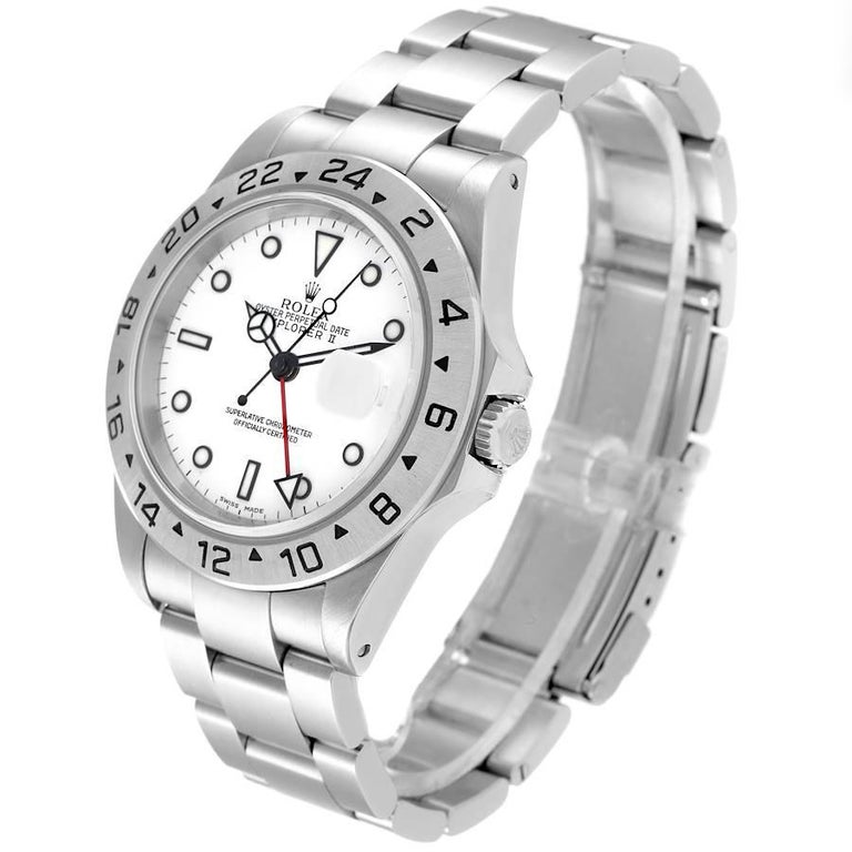 Rolex Explorer II 40mm White Dial Steel Mens Watch 16570 For Sale at ...