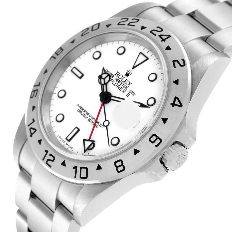 Rolex Explorer II White Dial Steel Mens Watch 16570 For Sale at 1stDibs