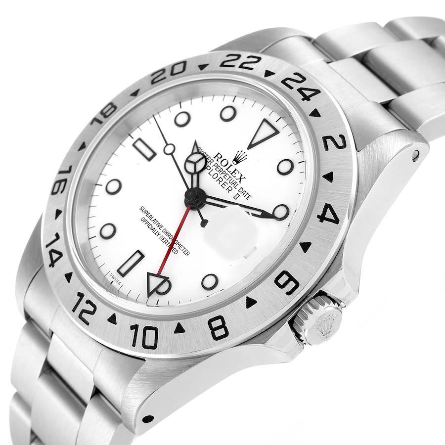 Rolex Explorer II White Dial Steel Mens Watch 16570 For Sale at 1stDibs