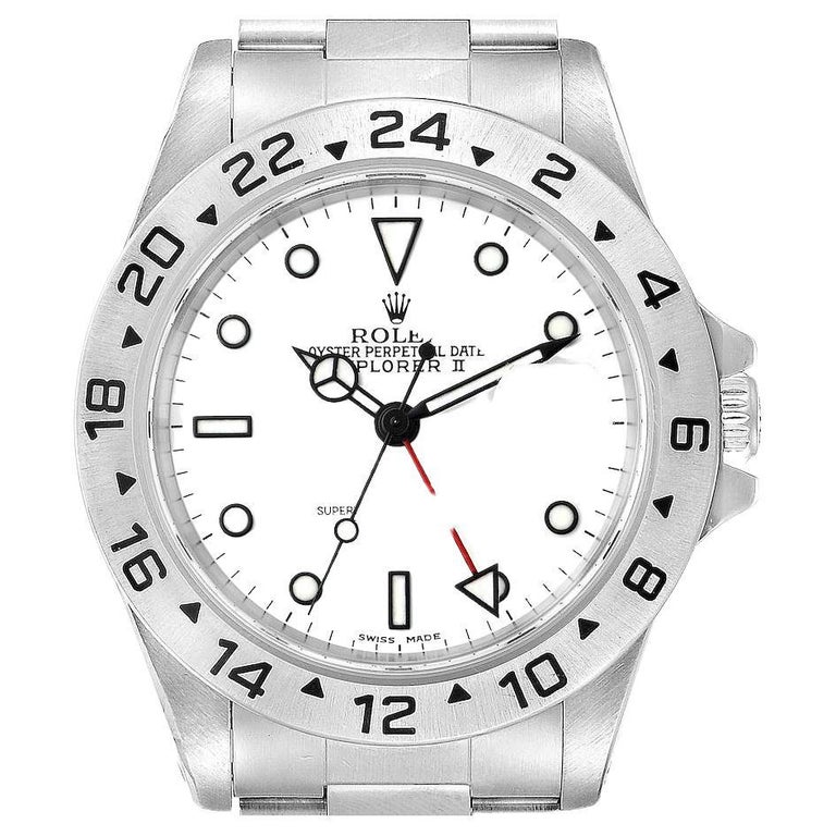 Rolex Explorer II White Dial Steel Mens Watch 16570 For Sale at 1stDibs