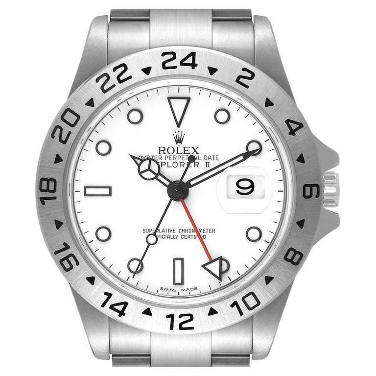Rolex Explorer II White Dial Steel Mens Watch 16570 at 1stDibs
