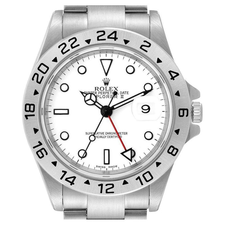 Rolex Explorer II White Dial Steel Mens Watch 16570 For Sale at 1stDibs