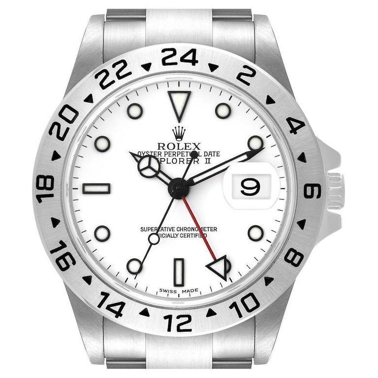 Rolex Explorer II White Dial Steel Mens Watch 16570 For Sale at 1stDibs