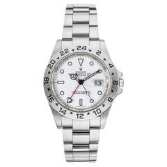 Rolex Montre Oyster Explorer II à cadran polaire blanc de 40 mm en acier inoxydable pour hommes 16570