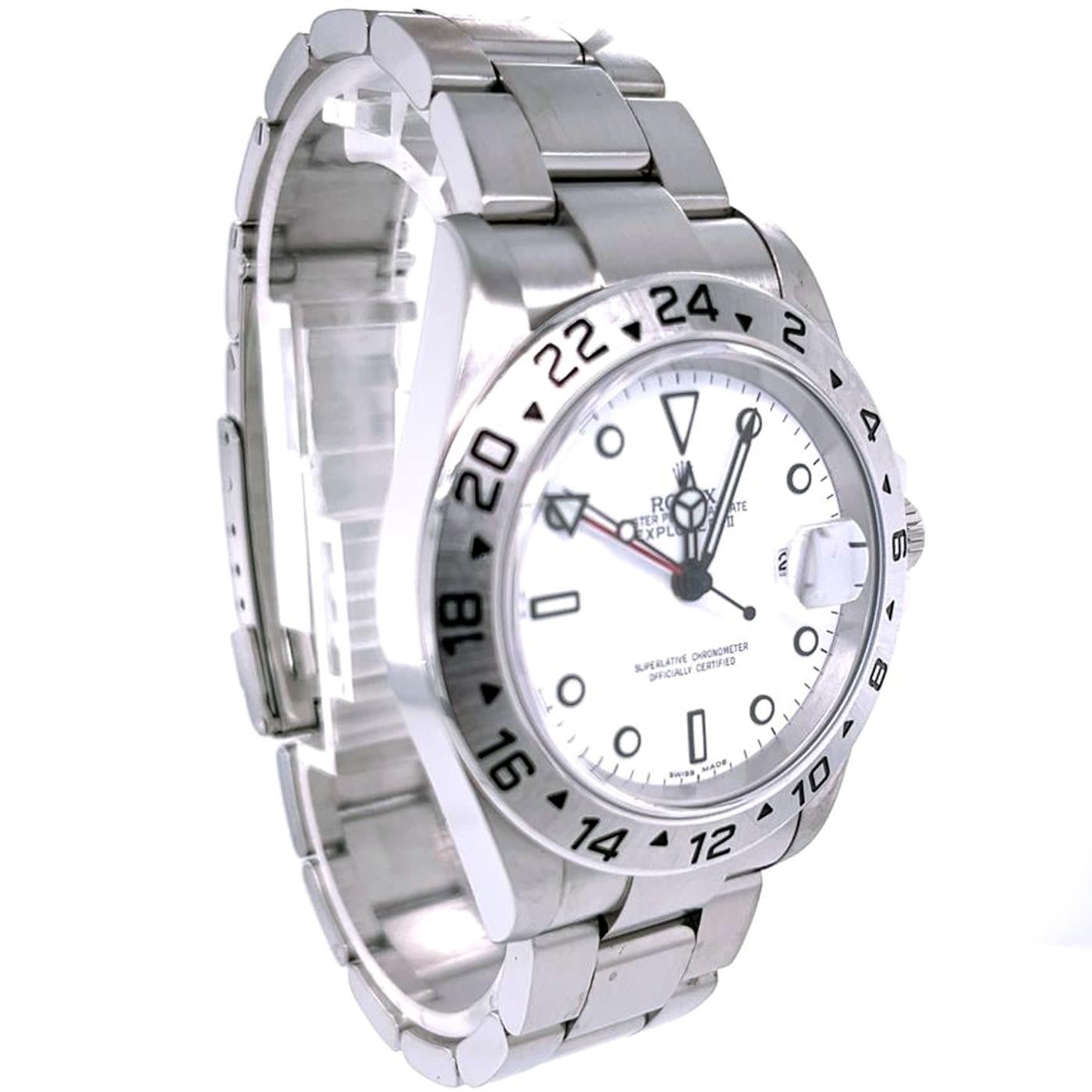 Rolex Explorer II White Polar Dial Steel Oyster Bracelet Mens Watch 16570 For Sale 1