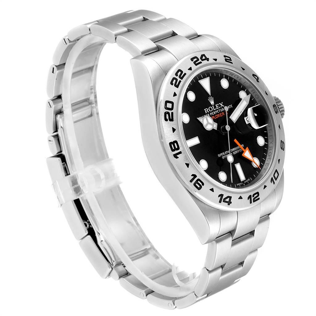 Rolex Explorer II 42 Black Dial Orange Hand Men's Watch 216570 In Excellent Condition In Atlanta, GA