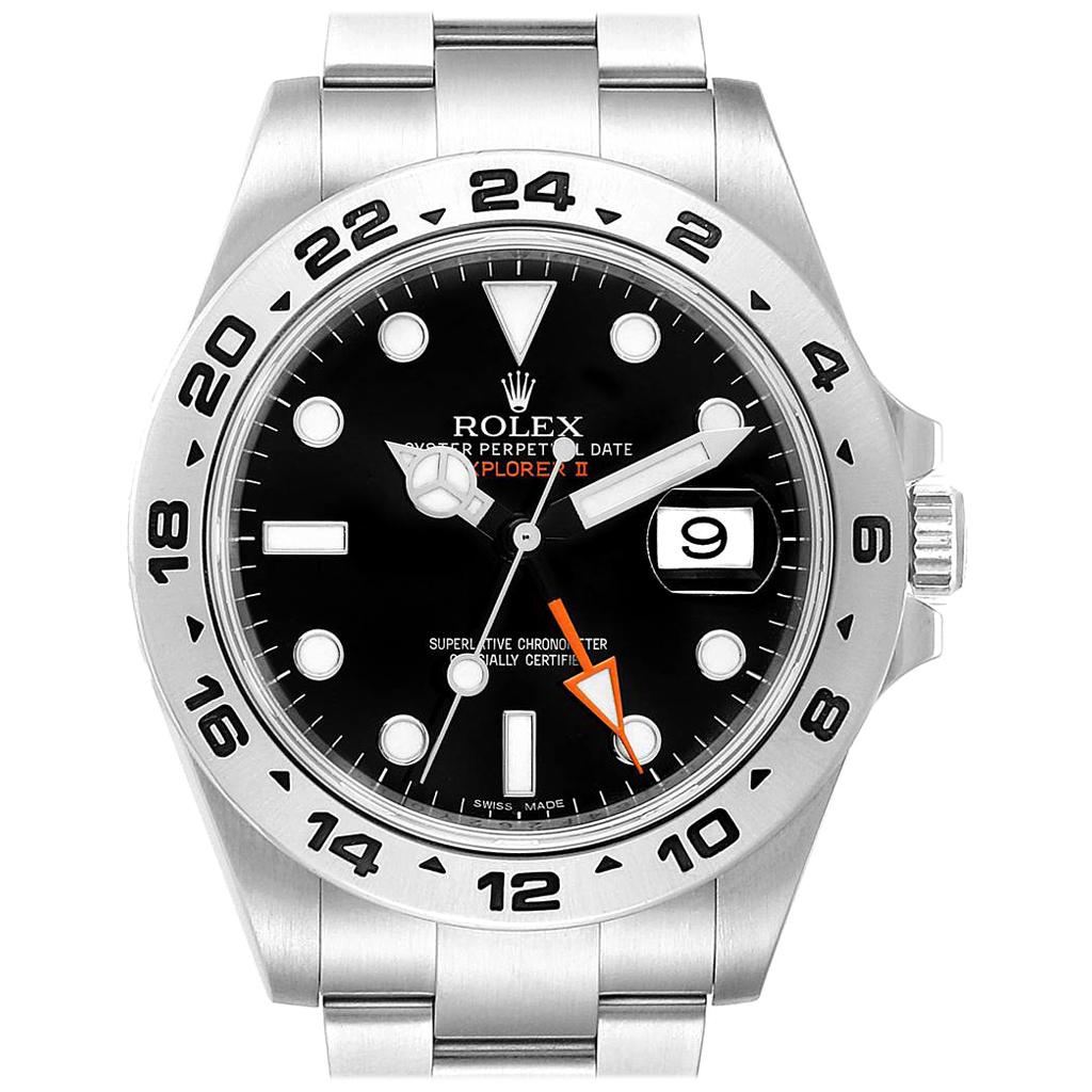 Rolex Explorer II 42 Black Dial Orange Hand Men's Watch 216570