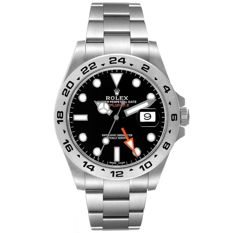 Rolex Explorer II 42 Quadrante Nero Lancetta Arancione Acciaio