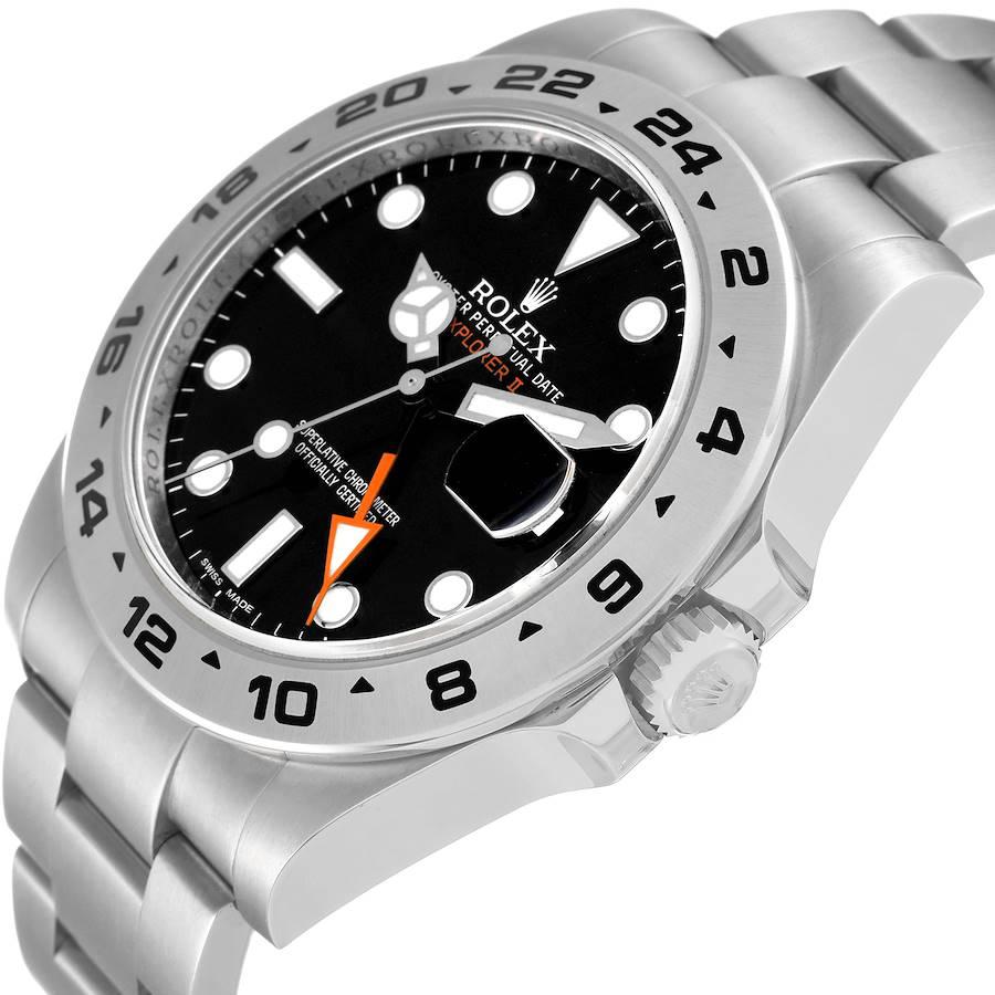 Men's Rolex Explorer II 42 Black Dial Orange Hand Steel Mens Watch 216570 Box Card