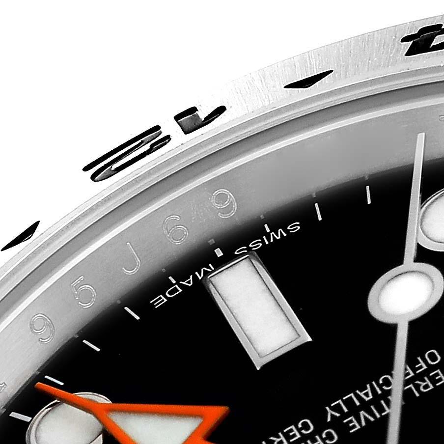 Rolex Explorer II 42 Black Dial Orange Hand Steel Mens Watch 216570 Box Card For Sale 2