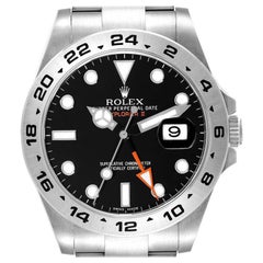 Rolex Explorer II 42 Black Dial Orange Hand Steel Mens Watch 216570 Box Card