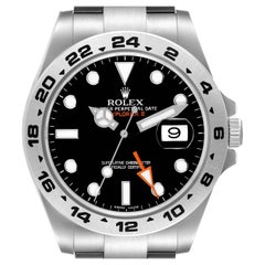 Rolex Explorer II 42 Black Dial Orange Hand Steel Mens Watch 216570 Box Card