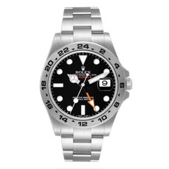 Rolex Explorer II Black Dial Orange Hand Steel Mens Watch 216570
