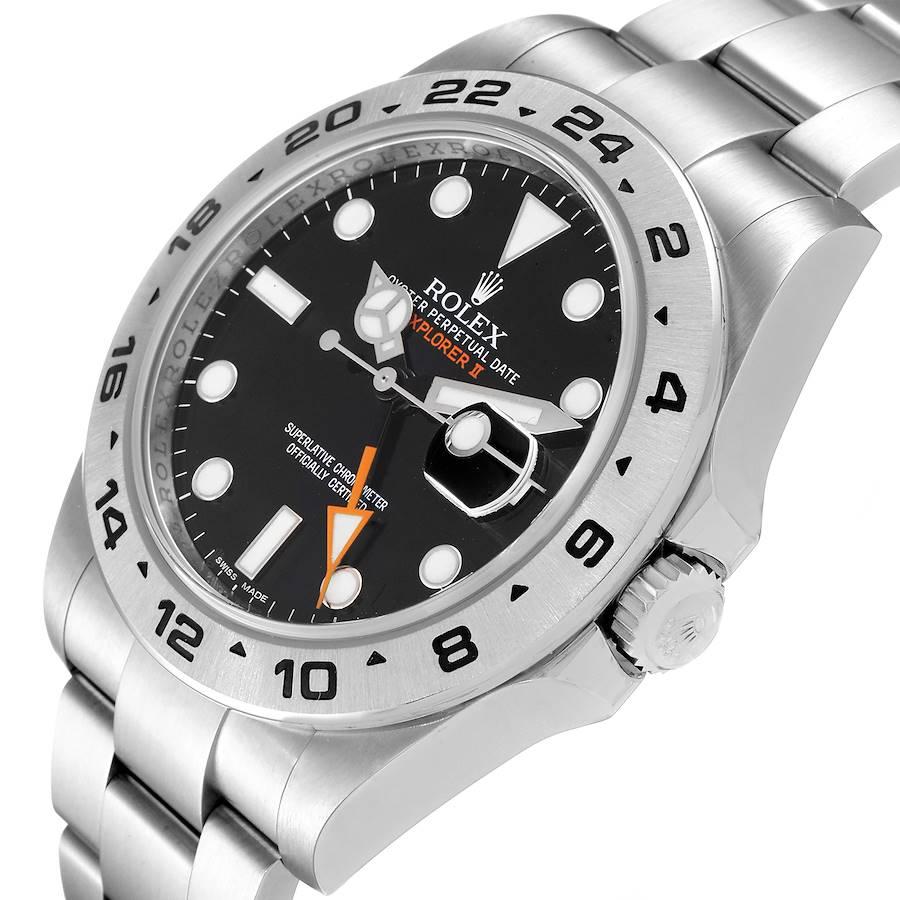 Rolex Explorer II 42 Black Dial Orange Hand Steel Watch 216570 1