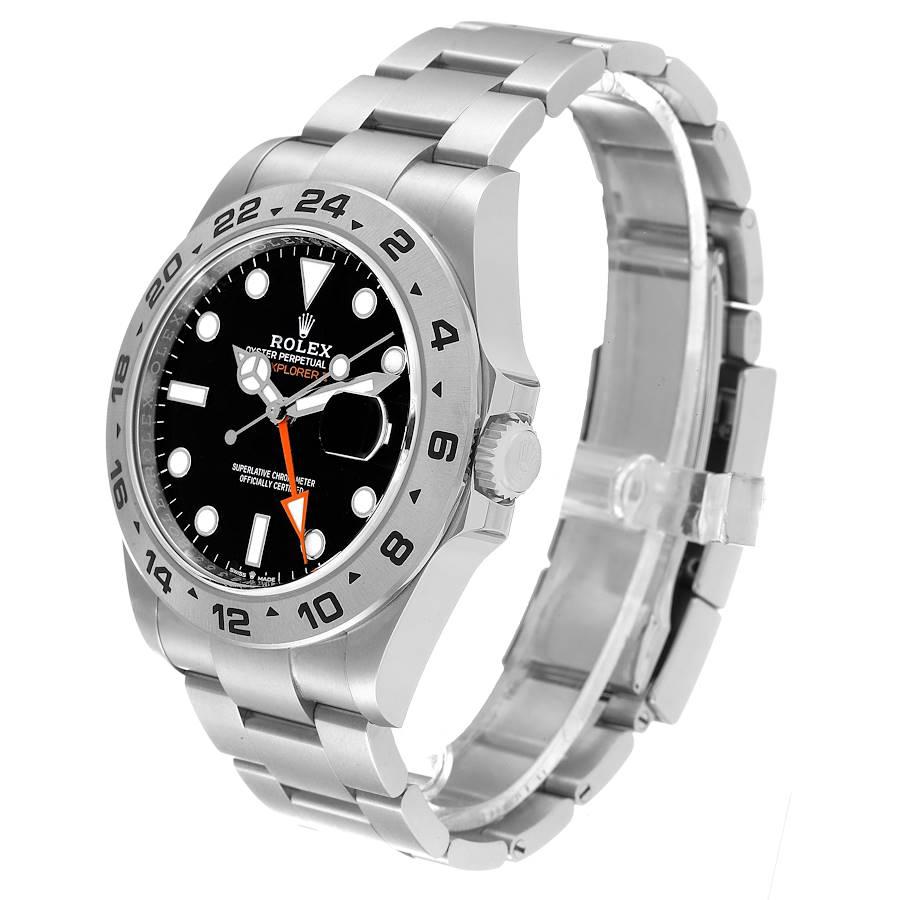 Men's Rolex Explorer II 42 Black Dial Orange Hand Steel Watch 226570 Box Card