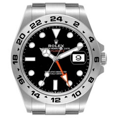 Rolex Explorer II 42 Black Dial Orange Hand Steel Watch 226570 Box Card