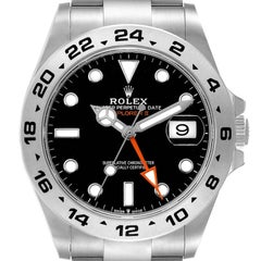 Rolex Montre Explorer II 42 orange à cadran noir en acier, non portée, 226570