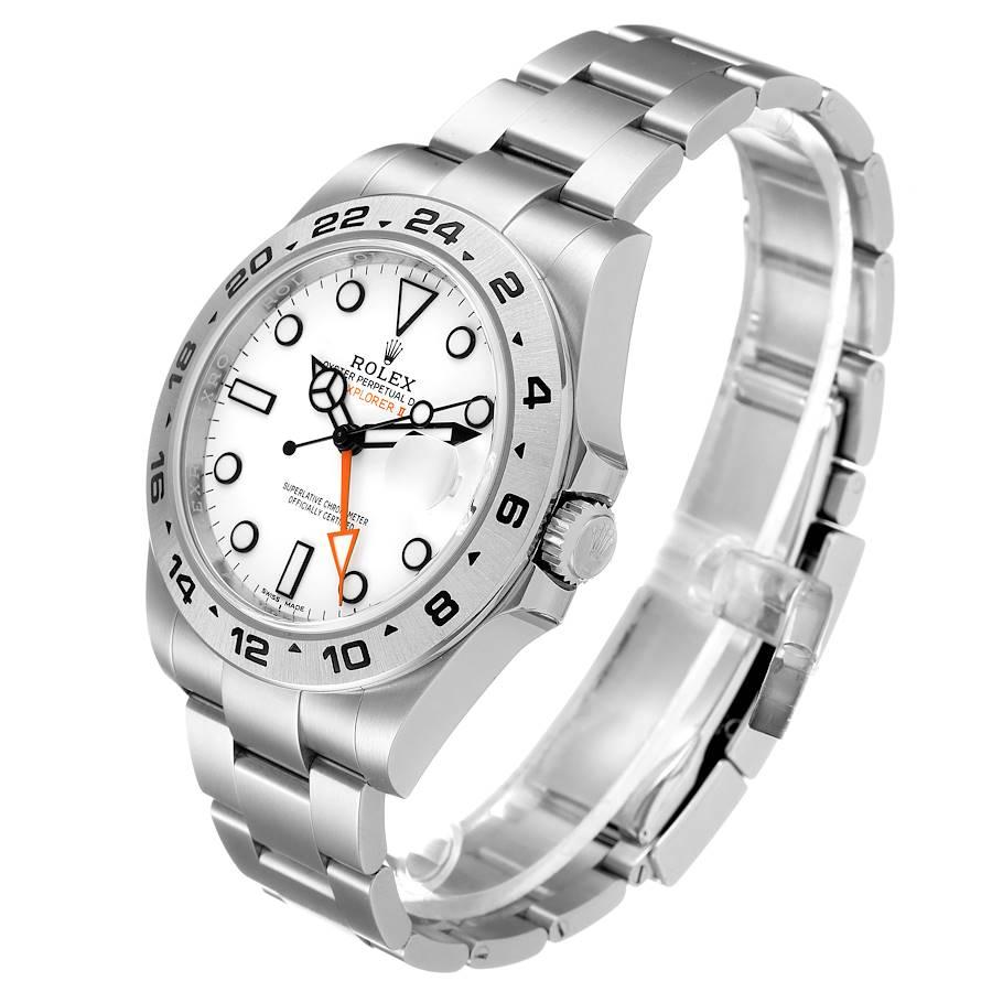 Men's Rolex Explorer II 42 White Dial Orange Hand Mens Watch 216570 Box Card For Sale