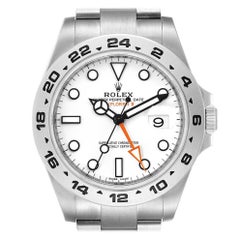 Rolex Explorer II 42 White Dial Orange Hand Mens Watch 216570 Box Card