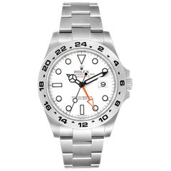 Rolex Explorer II 42 White Dial Orange Hand Steel Mens Watch 216570 Box Card