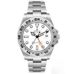 Rolex Explorer II 42 White Dial Orange Hand Steel Mens Watch 216570 Box Card
