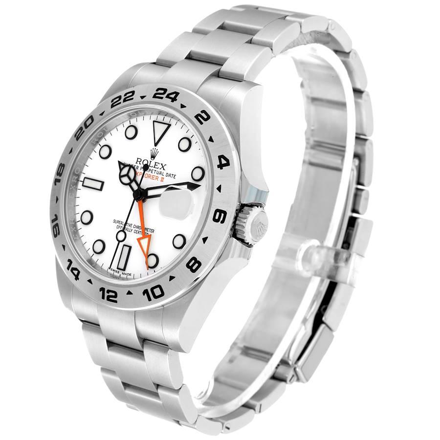 Men's Rolex Explorer II 42 White Dial Orange Hand Steel Mens Watch 216570 Box Card