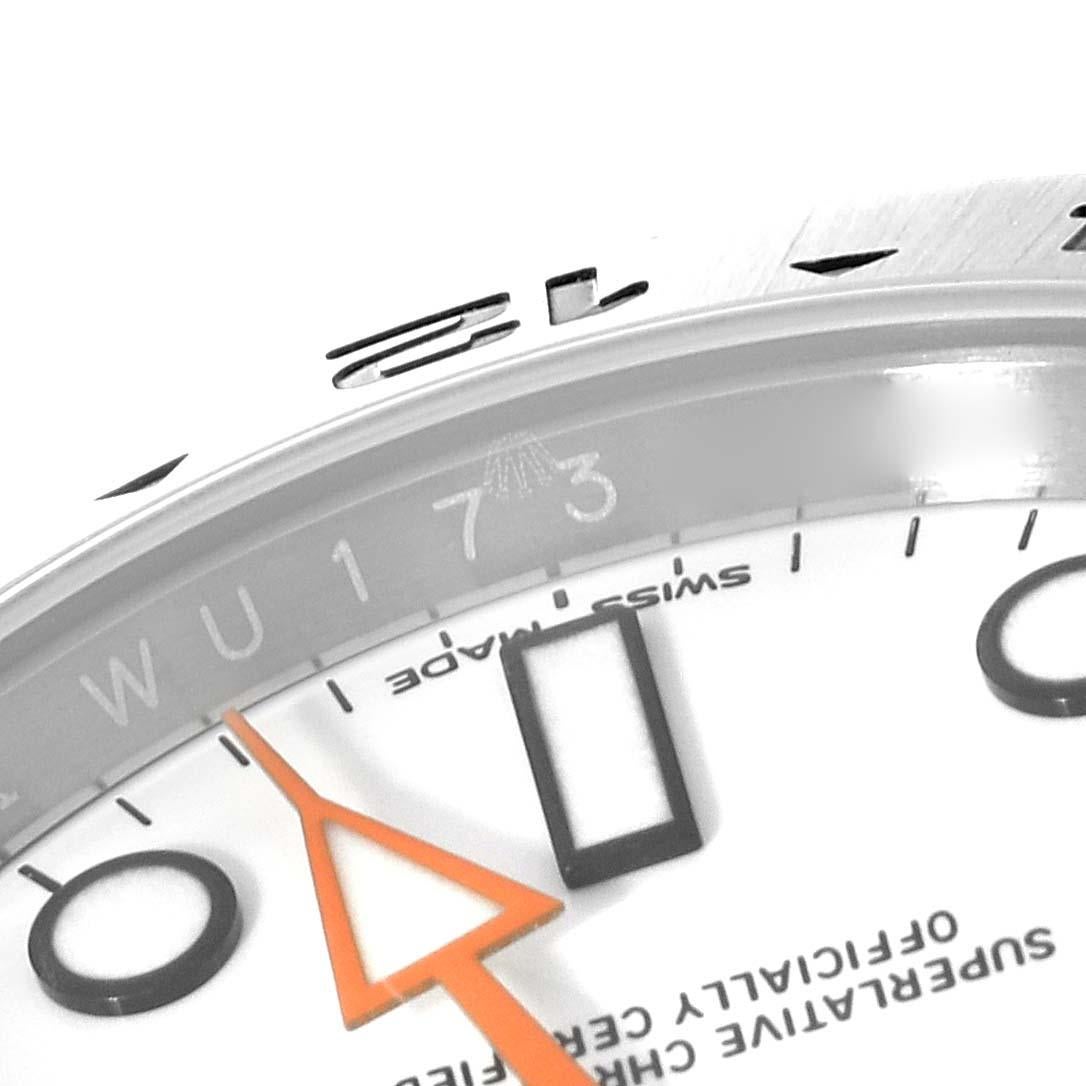 Rolex Explorer II 42 White Dial Orange Hand Steel Mens Watch 216570 Box Card In Excellent Condition In Atlanta, GA