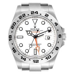 Rolex Explorer II 42 White Dial Orange Hand Steel Mens Watch 216570 Box Card