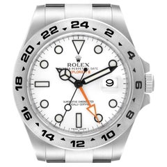 Rolex Explorer II 42 White Dial Orange Hand Steel Mens Watch 216570 Box Card