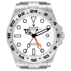 Rolex Explorer II 42 White Dial Orange Hand Steel Mens Watch 216570 Box Card