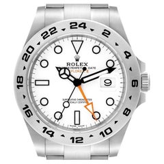 Rolex Explorer II 42 White Dial Orange Hand Steel Mens Watch 216570 Box Card