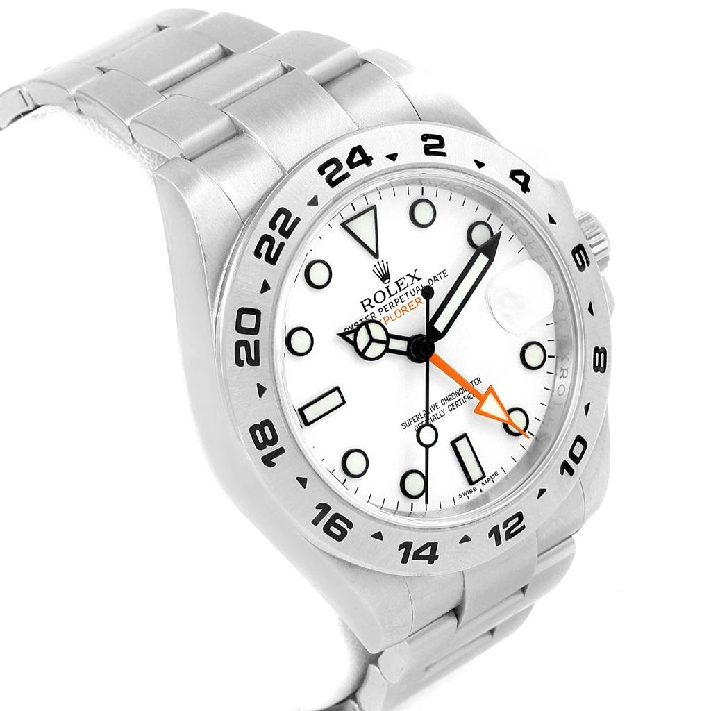 Rolex Explorer II 42 White Dial Orange Hand Steel Men's Watch 216570 For Sale 5