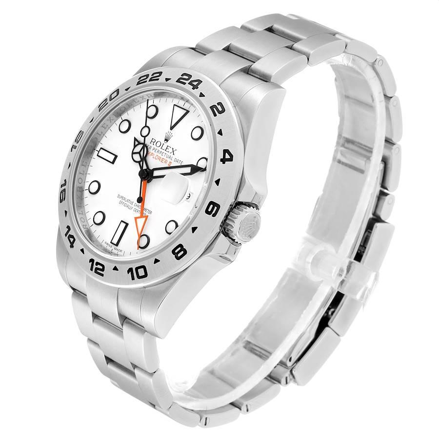 Rolex Explorer II 42 Quadrante Bianco Lancetta Arancione Acciaio Orologio da Uomo 216570 in vendita 1
