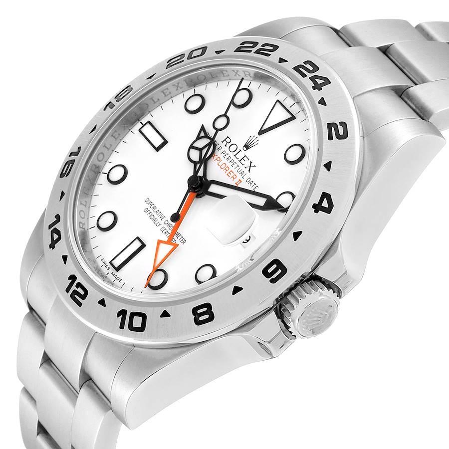 Rolex Explorer II 42 Quadrante Bianco Lancetta Arancione Acciaio Orologio da Uomo 216570 in vendita 2