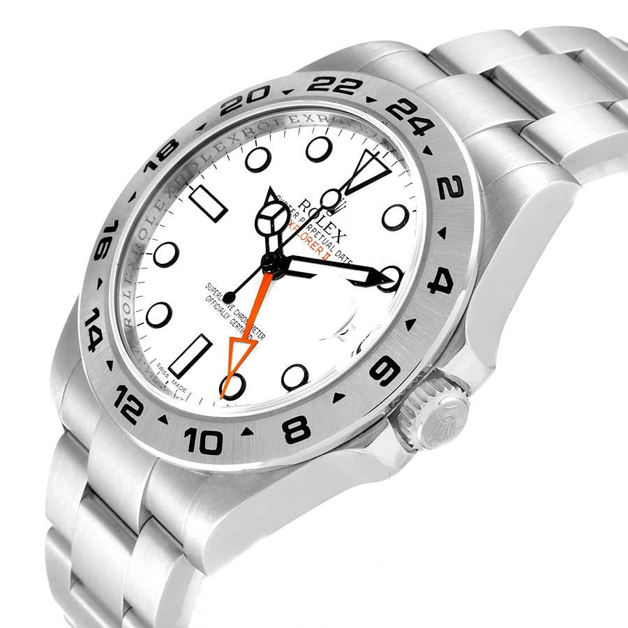 Men's Rolex Explorer II 42 White Dial Orange Hand Steel Mens Watch 216570