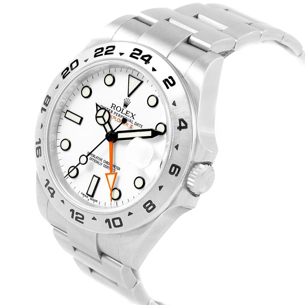 Rolex Explorer II 42 White Dial Orange Hand Steel Men's Watch 216570 For Sale 1