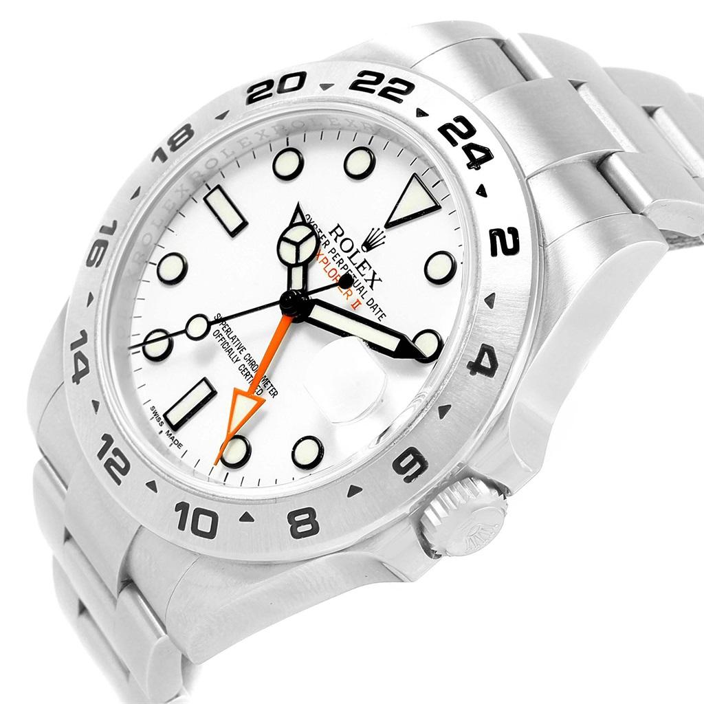 Rolex Explorer II 42 White Dial Orange Hand Steel Men's Watch 216570 For Sale 2