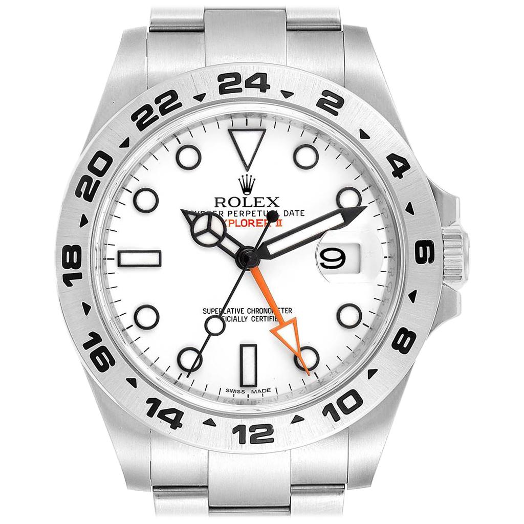 Rolex Explorer II 42 White Dial Orange Hand Steel Men's Watch 216570