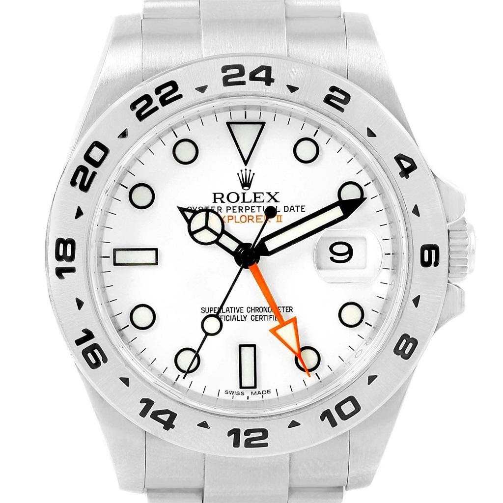 Rolex Explorer II 42 White Dial Orange Hand Steel Men's Watch 216570 For Sale