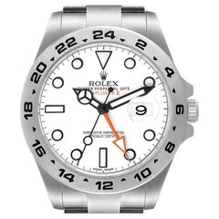 Rolex Explorer II 42 White Dial Orange Hand Steel Mens Watch 216570