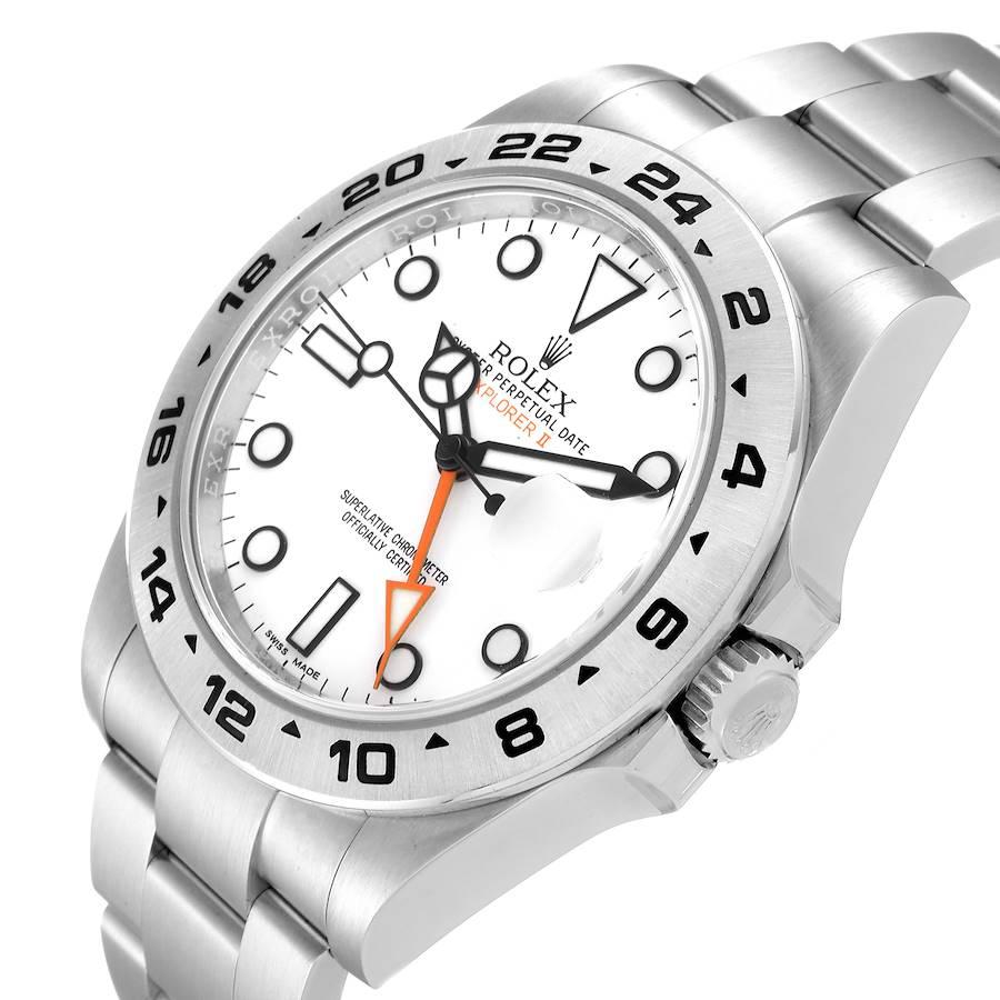 Rolex Explorer II 42 White Dial Orange Hand Steel Mens Watch 216570 Unworn 1