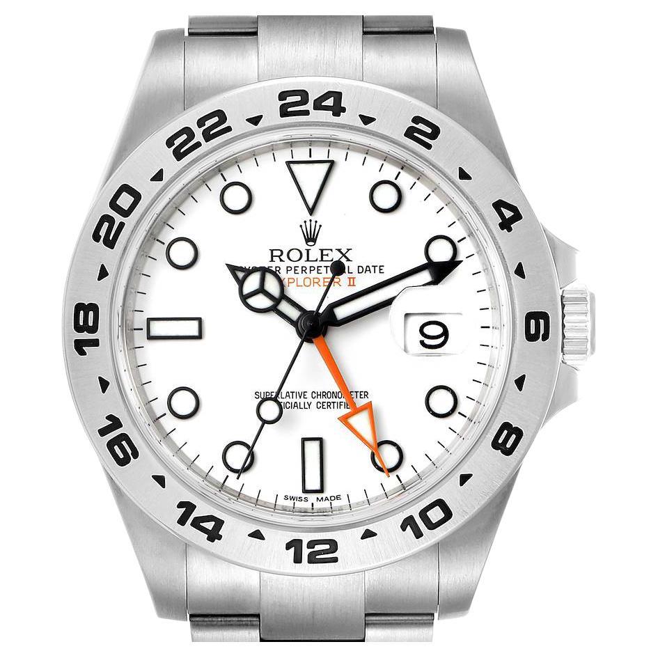 Rolex Explorer II 42 White Dial Orange Hand Steel Mens Watch 216570 Unworn