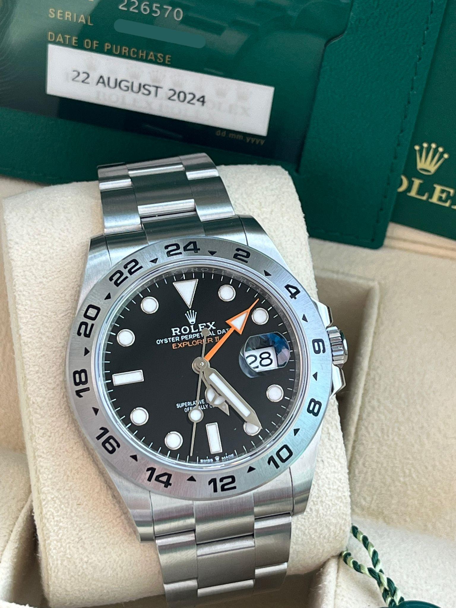 Rolex Explorer II 42mm Automatic Black Orange Dial Oystersteel Mens Watch 226570 For Sale 2