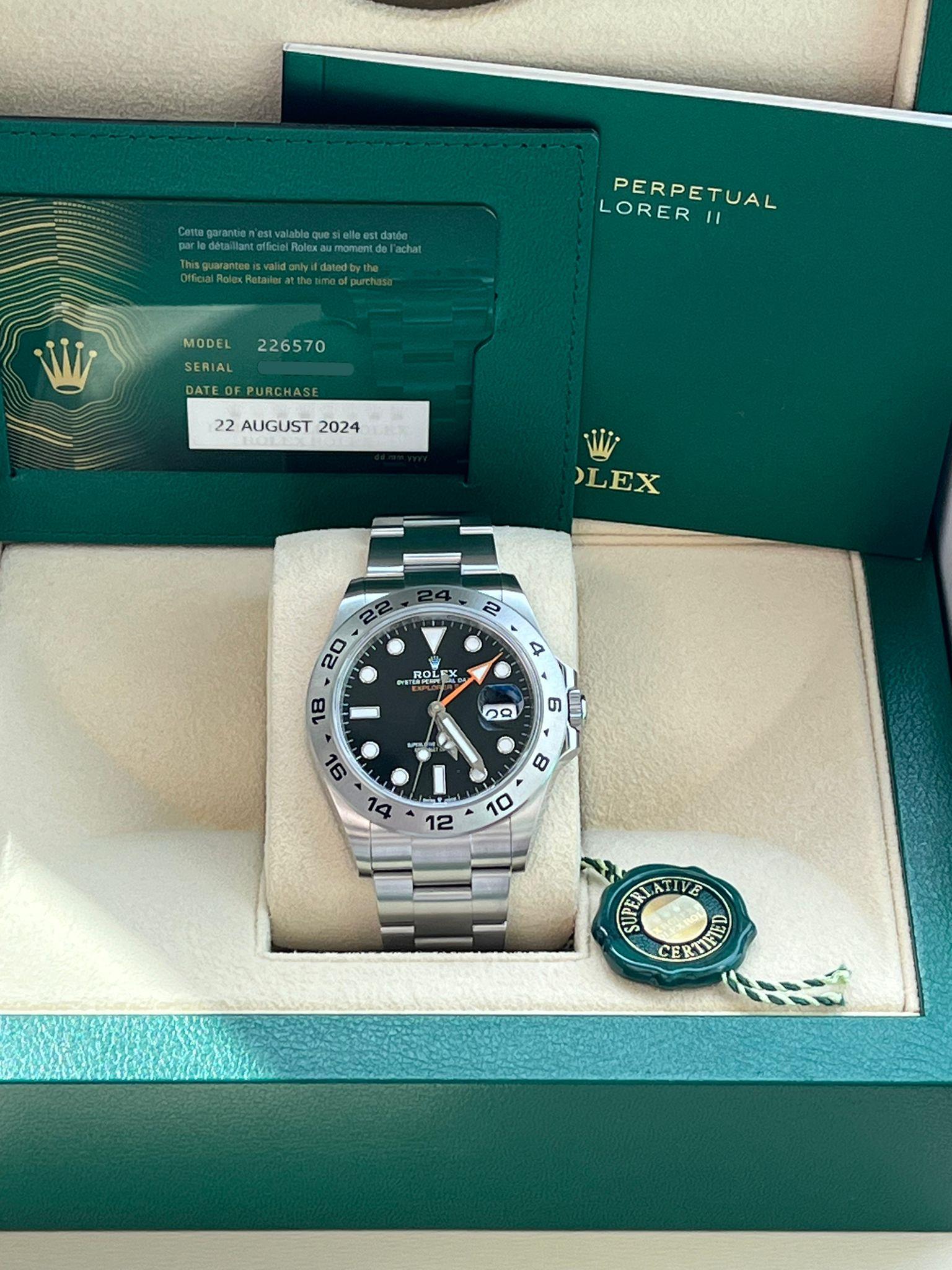 Rolex Explorer II 42mm Automatic Black Orange Dial Oystersteel Mens Watch 226570 For Sale 3